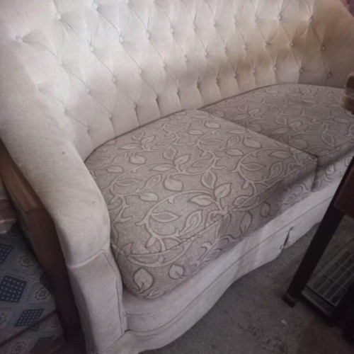Velvet tufted sofa used