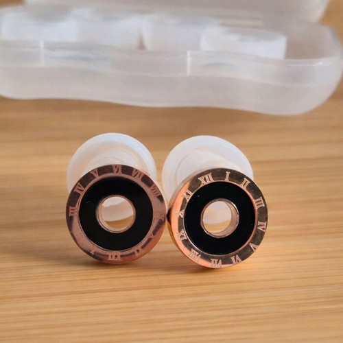 Silicone earplugs rose gold new, jewelry style