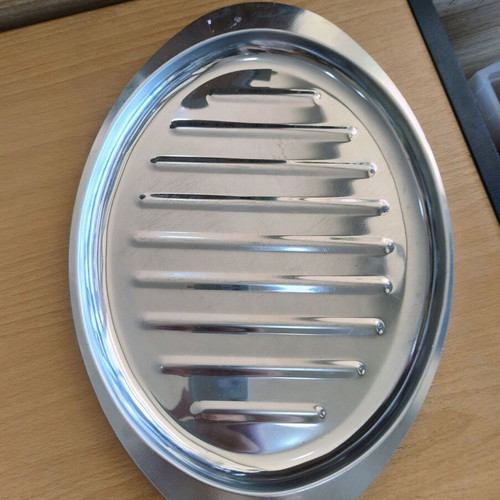 Stainless steel serving platter, 26x37 cm