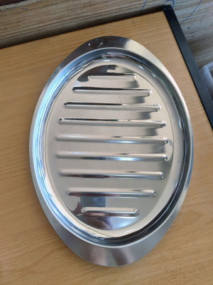Stainless steel serving platter, 26x37 cm