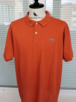 Lacoste Men's Vintage Orange Polo Shirt used, size L/XL, 100% cotton