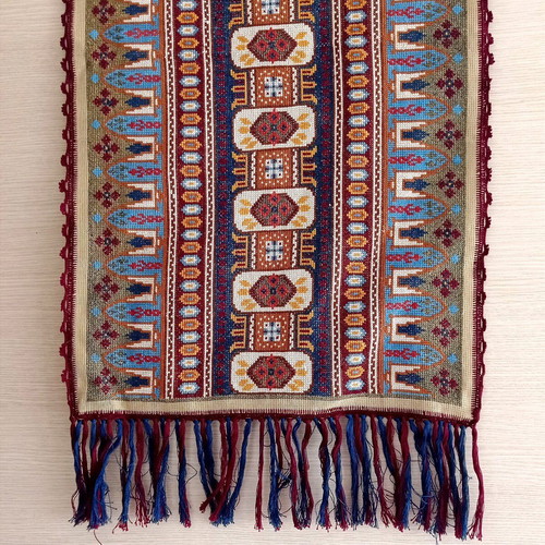 Handmade counted embroidery in traditional design like new 90x50