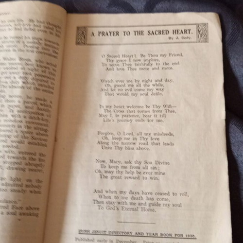 Irish religious magazine 1929 used with cover wear