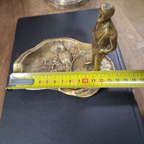 Cretan ashtray used, brass vintage piece