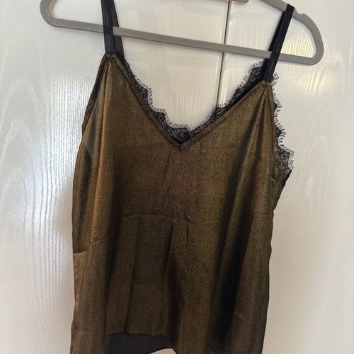 Summer ranta shirt in black-gold with black lace, size M-L
