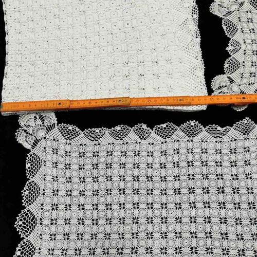 Handmade embroidery set of 4 pieces with crochet used