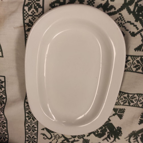 Ionia small white porcelain serving platter used, pack of 17