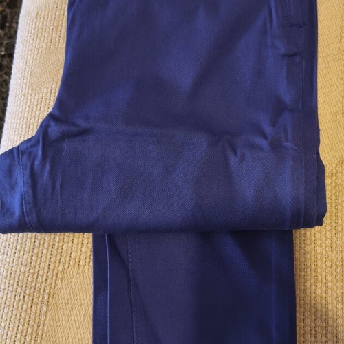 Women's straight linen pants H&M used, blue, size L
