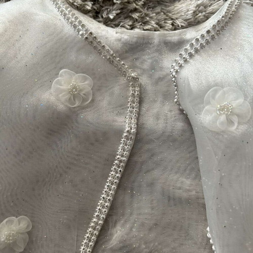 Children's dress for flower girl embroidered and hand-sewn with bolero, like new, age 1-2