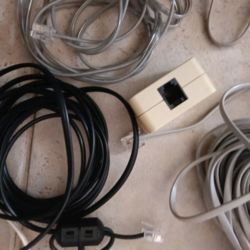 Telephone cables and DSL splitter used, pack of 5 pieces