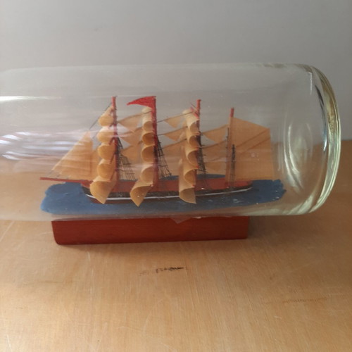 Vintage ship in a bottle decoration 30cm like new