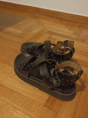 Bershka women's sandals size 38, like new, black