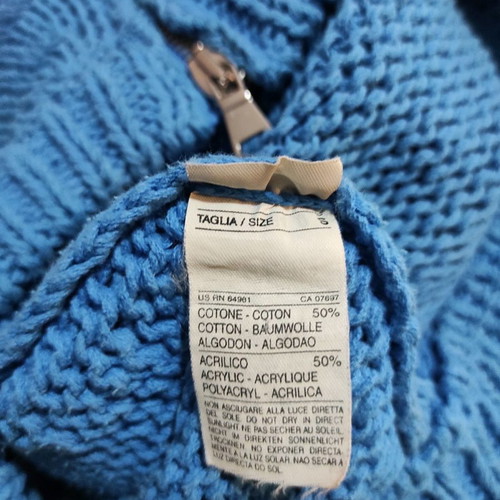 Πουλόβερ πλεκτό Benetton μπλε μεταχειρισμένο, μέγεθος S