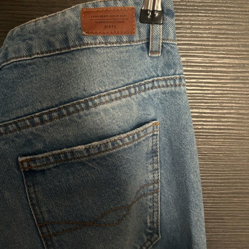 Zara 3/4 Flared Pants Size 38 Blue Like New