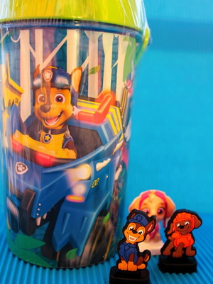 Παγούρι Gim Paw Patrol με καλαμάκι και τρεις φιγουρίτσες, καινούργιο