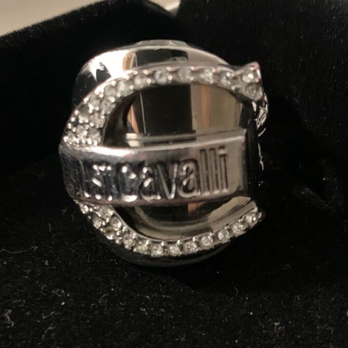 Just Cavalli silver ring with Swarovski stones like new size 16.5
