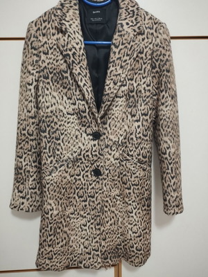 Animal print coat used Bershka slim fit size S