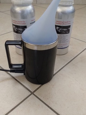 Λυχνάρι καθαρισμού φαναριών spraygun σετ με υγρό σε άριστη κατάσταση