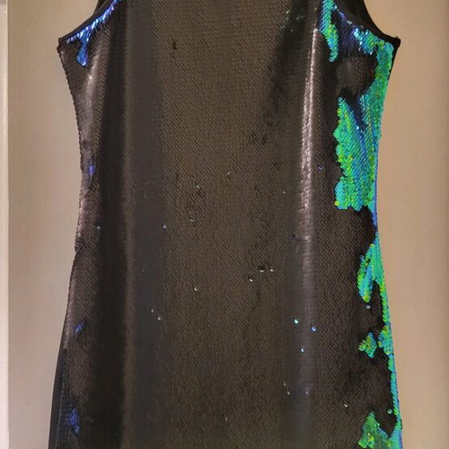 Bsb Dress Slim Like New With Black And Green Sequins