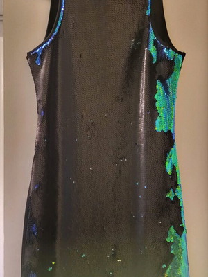 Bsb Dress Slim Like New With Black And Green Sequins