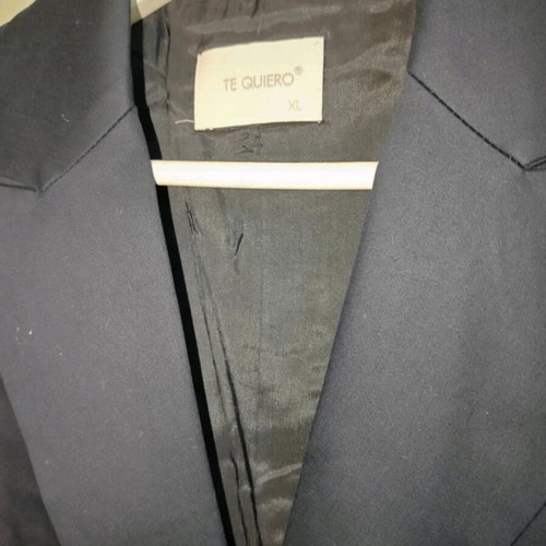 Classic women's mid-length blazer dark blue like new