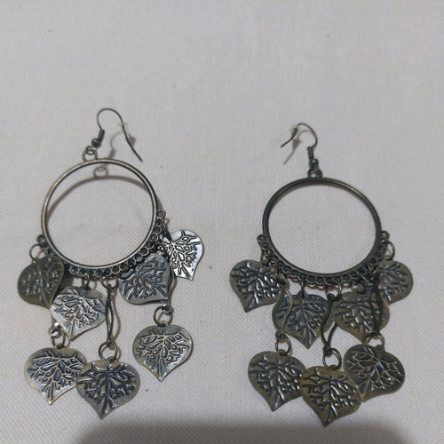 Vintage earrings used with metal leaf charms