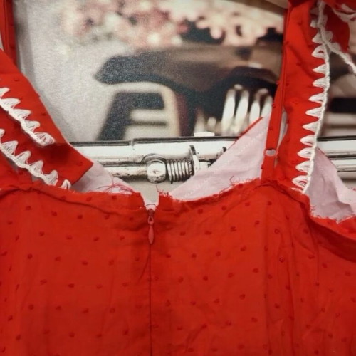 Karavan boho dress 100% cotton like new, medium size, red