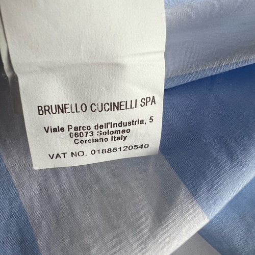 Brunello Cucinelli blue and white striped shirt like new, size L