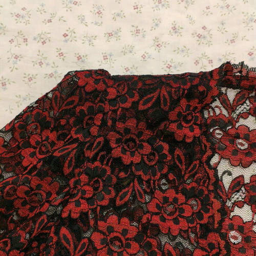 Lace bolero like new, red and black