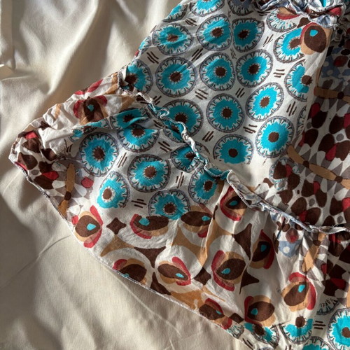 Y2K Boho Patchwork Ruffle Cami Top/Dress like new by Miss Julie