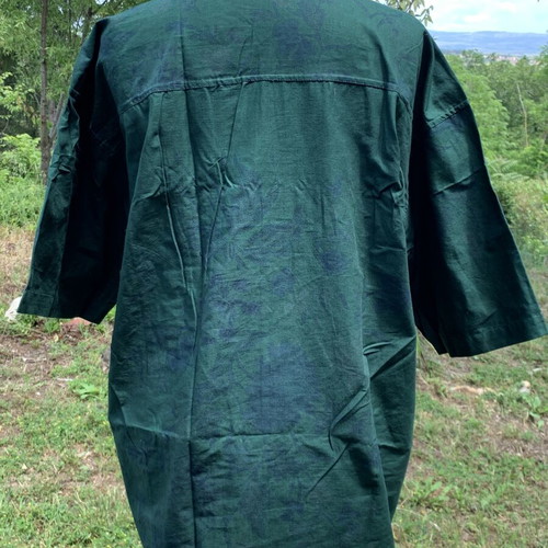 Vintage cotton shirt new with floral pattern and wooden buttons