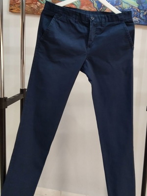 Ανδρικό παντελόνι Benetton Chino σαν καινούργιο, σκούρο μπλε με μικροσχέδιο, μέγεθος S