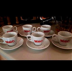 Σετ με Φλυτζανια καφε vintage συλλεκτικα BRAVO(6φλυτζανια+6 πιατακια)