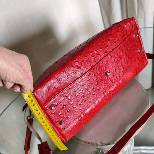 Leather vintage shoulder and handbag red like new Italy