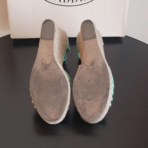 Steve Madden women's platform espadrilles used, turquoise, size 38.5