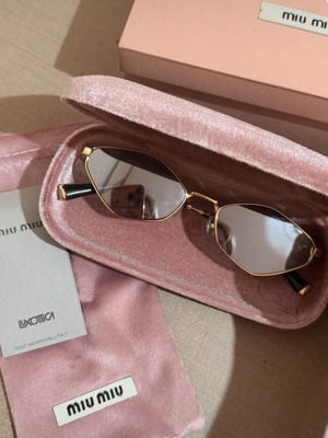 Miu Miu SMU56Z Gold Metal Sunglasses new