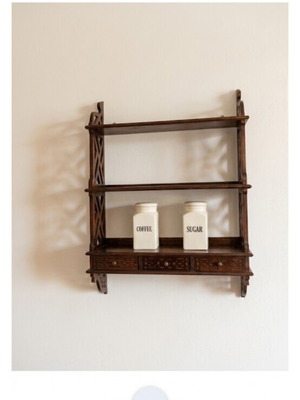 Wooden shelf like new with three drawers