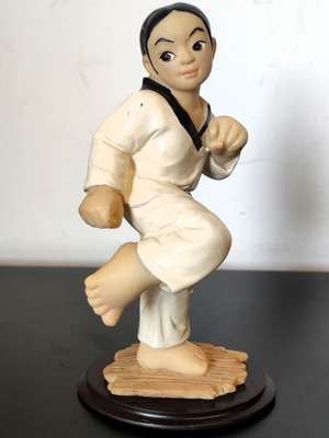 Decorative Taekwondo Girl Figure turn kick like new