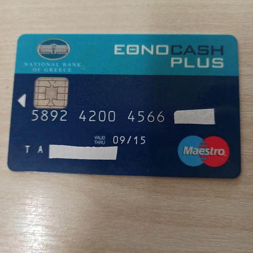 Ethno Cash Plus Maestro Card used, National Bank