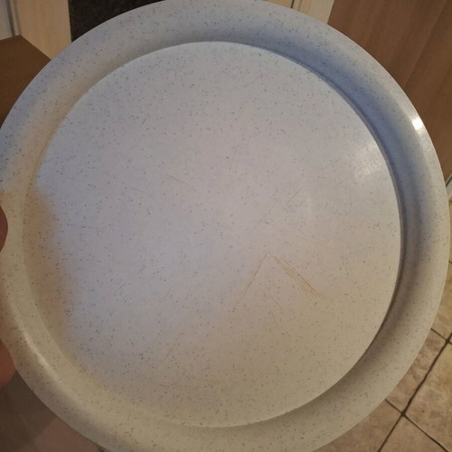 Plastic serving tray used, white