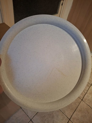 Plastic serving tray used, white