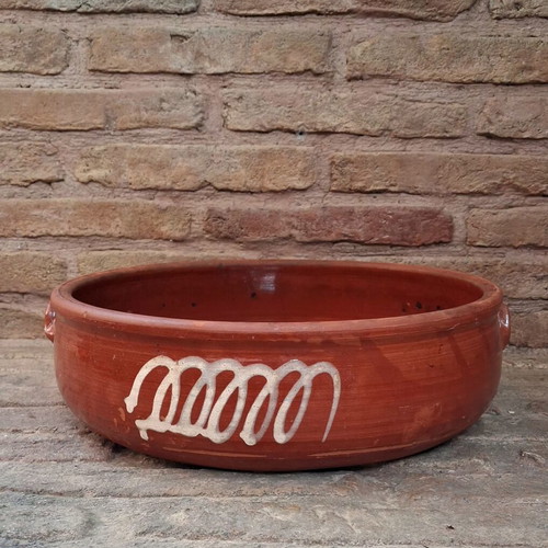 Handmade vintage traditional clay yiouvetsi pot like new