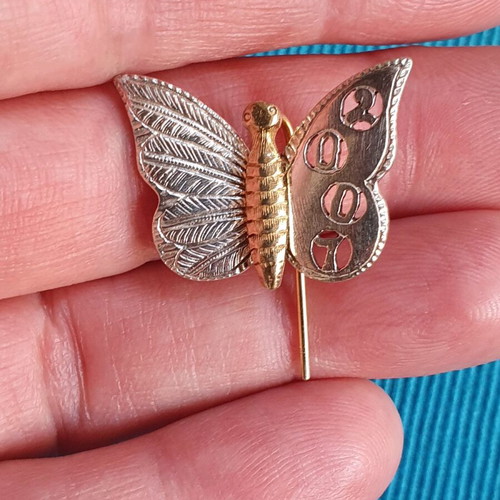 Silver 925 Butterfly Brooch 2007 like new, silver and gold