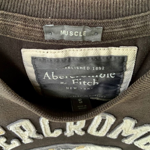 Abercrombie & Fitch Men's Muscle Fit T-shirt used, brown, size S