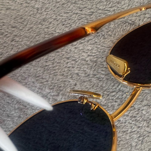 Celine sunglasses like new, green and gold