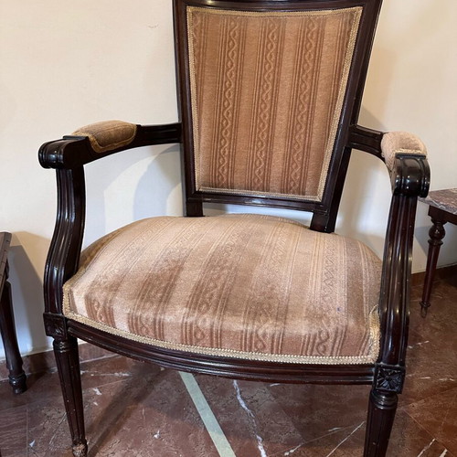 Vintage dark wood living room set like new