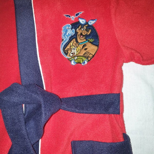 Scooby Doo children's robe used, size 5-6 years, red with hood