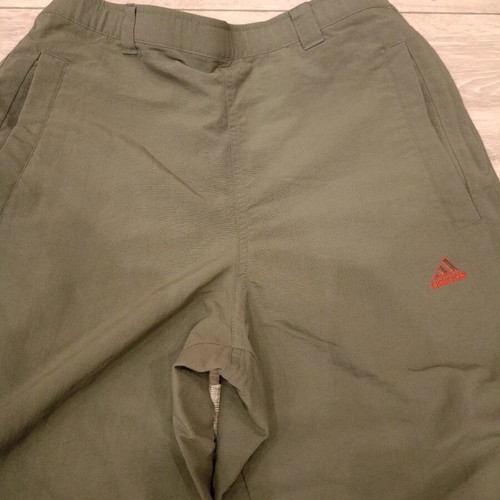 Adidas retro pants used, khaki streetwear utility style