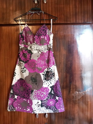 H&M midi backless dress like new with neck tie