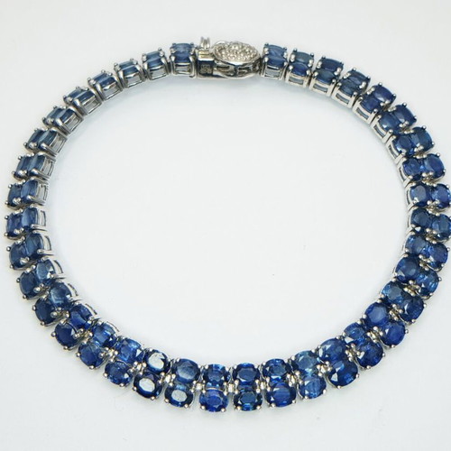 Double tennis bracelet with tanzanite gemstones like new